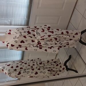 2/$70 New White With Hearts Fleece Robe/Housecoat - Size 5XL (US22)